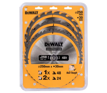 Набор пильных дисков 3 шт. DEWALT DT1963 250мм 1.7мм photo 0
