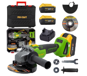 Угловая шлифмашина аккумуляторная ProCraft PWA216 125мм 20В 4Ач photo 4