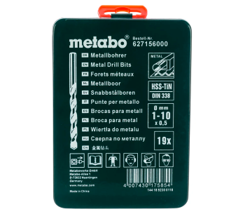 Набор сверл по металлу METABO 627156000 1-10мм HSS-TIN photo 0