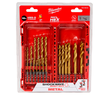 Набор сверл по металлу MILWAUKEE SHOCKWAVE RED HEX 2-10мм HSS-TIN photo 0