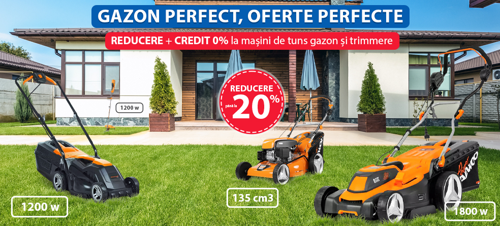 Ofertă avantajoasă la mașinile de tuns gazon și motocoase promo
